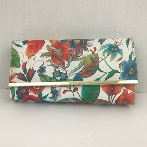 Womens Wallet Colorful Floral Print Tri-Fold